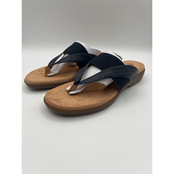 CLIFFS BY WHITE MOUNTAIN WOMENS BUMBLE NAVY WOVEN SMOOTH THONG SANDAL 10M - Picture 5 of 8